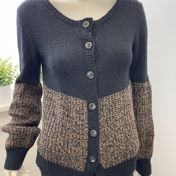 EVETTE & K BROWN AND BLACK CARDIGAN SIZE S - Picture 3 of 5
